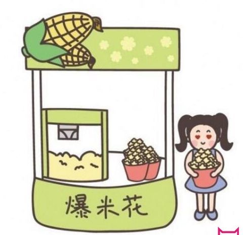 每天学一幅简笔画各种快餐小吃店铺简笔画