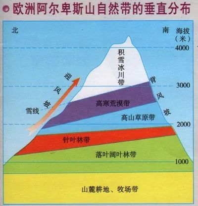 山地垂直自然带知识总结(附18座山脉的垂直自然带谱)