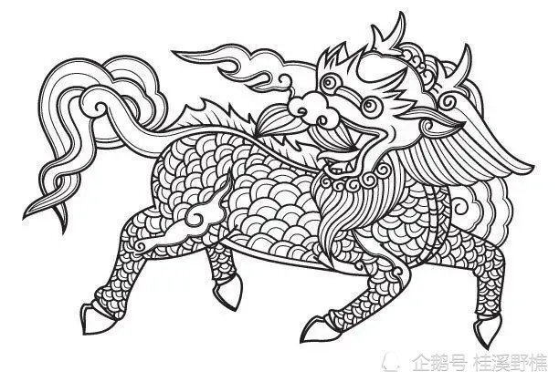 10种祥瑞纹样线稿教你画,雕刻国画中