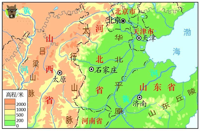 石家庄正好位于 太行山地和华北平原的过渡地带.