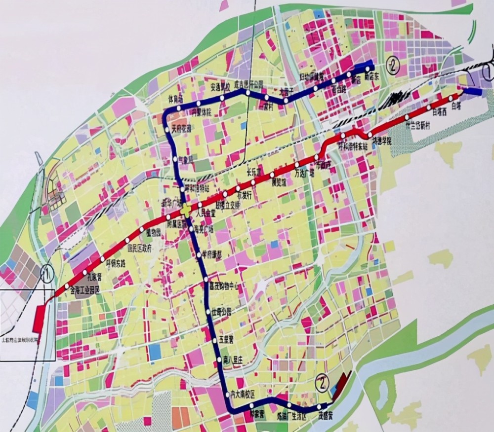 呼和浩特市共规划5条地铁:1号线,2号线,3号线,4号线,5