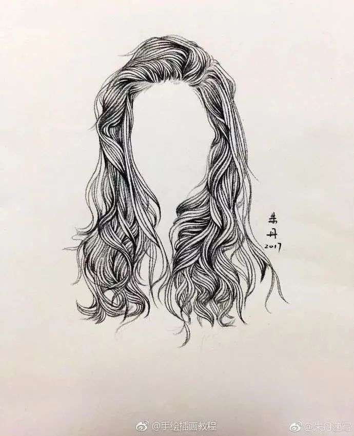 线描发型素材,妈队们快给女儿编织吧!