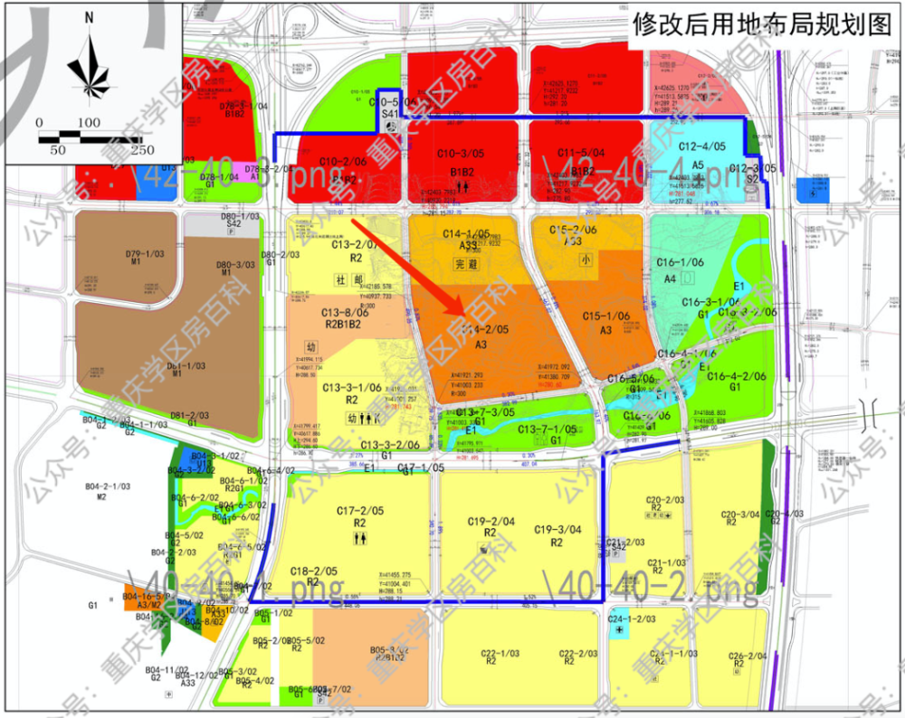 箭头所指位置就是 西彭组团c标准分区c14-2/05地块.