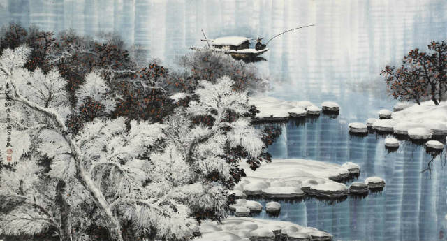 赵春秋作品  寒江独钓