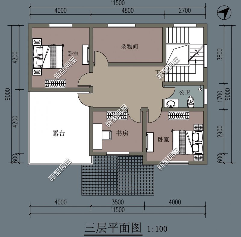 7米乘11米自建房平面图,7米x11米自建房平面图 宽9米,长11米,农村自建房该怎么设计?