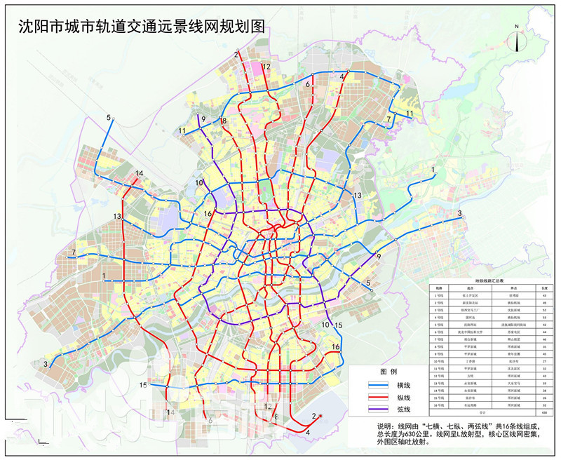 2015年7月,沈阳地铁线网总体规划第三版修编完成,规划显示:沈阳地铁