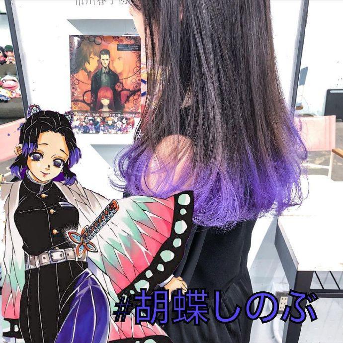 蝴蝶忍的紫色系头发 祢豆子在《鬼灭之刃》中是一个非常可爱的角色