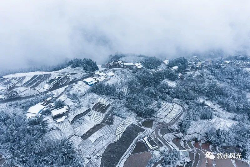 梯田雪景冻人又美丽