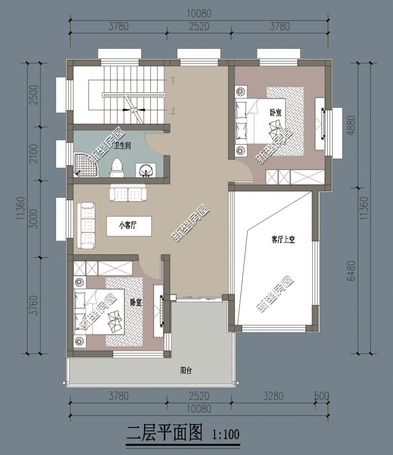 农村自建房宽10米,进深12米,带堂屋该怎么设计?