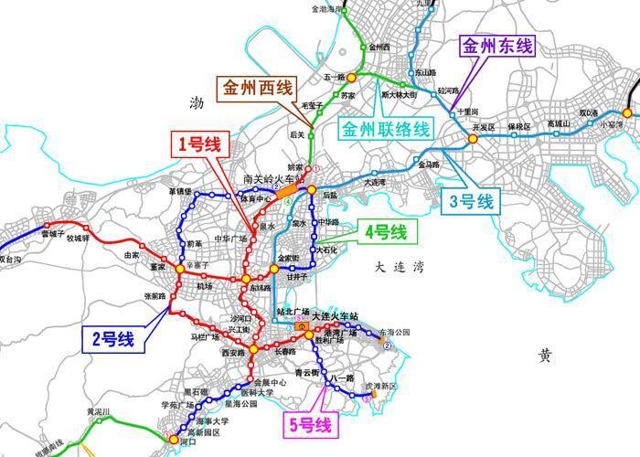 大连地铁规划22条线:运营线路有4条,在建6条,拟建12条