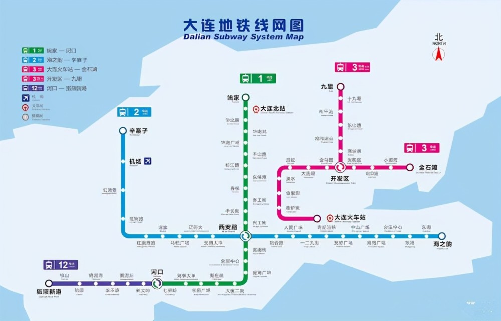 大连地铁规划22条线:运营线路有4条,在建6条,拟建12条