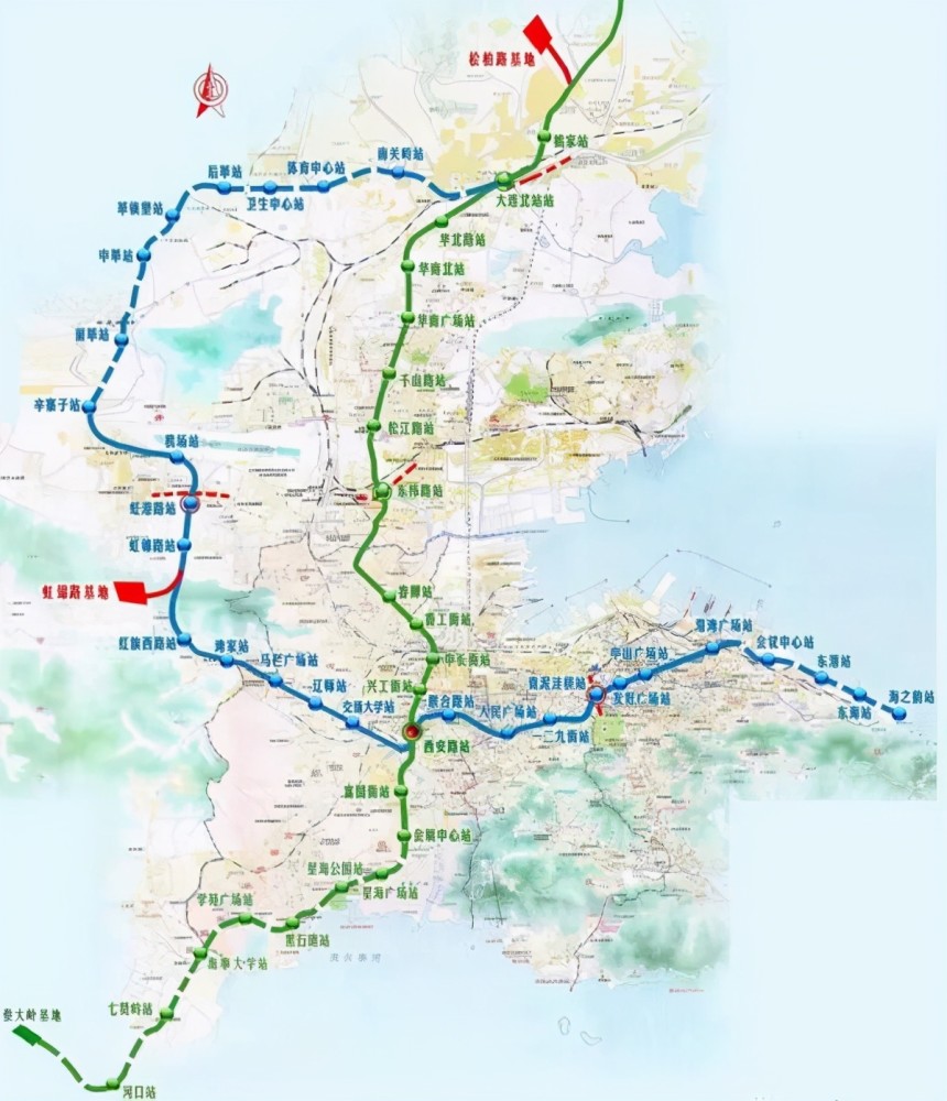 大连地铁规划22条线:运营线路有4条,在建6条,拟建12条