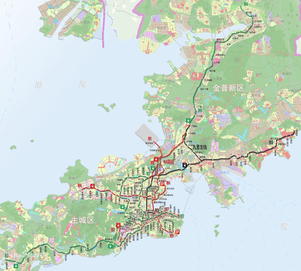 大连地铁规划22条线:运营线路有4条,在建6条,拟建12条