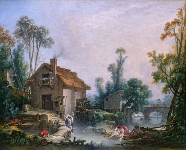 洛可可风景场景油画画家弗朗索瓦布歇经典作品欣赏图