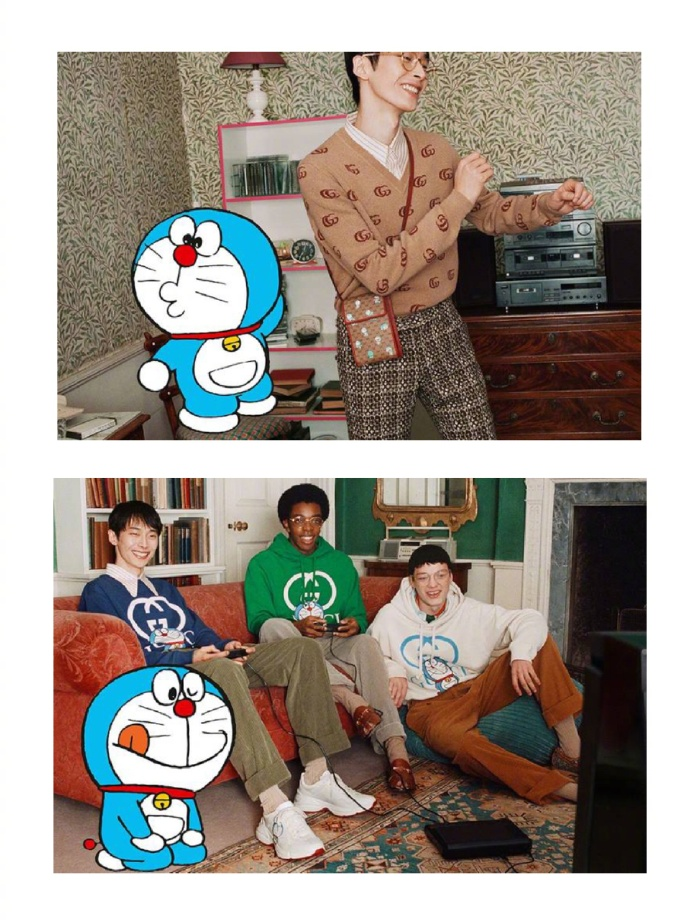 gucci联名叮当猫壁纸,gucci叮当猫壁纸 型录guccix哆啦a梦联名系列发布今天的蓝胖子我高攀不起