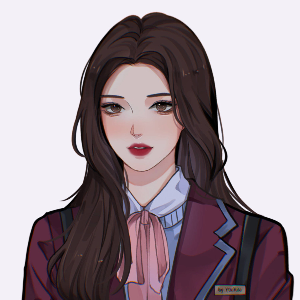 个性的手绘女生头像插画头像女无水印 cr鹿屿游
