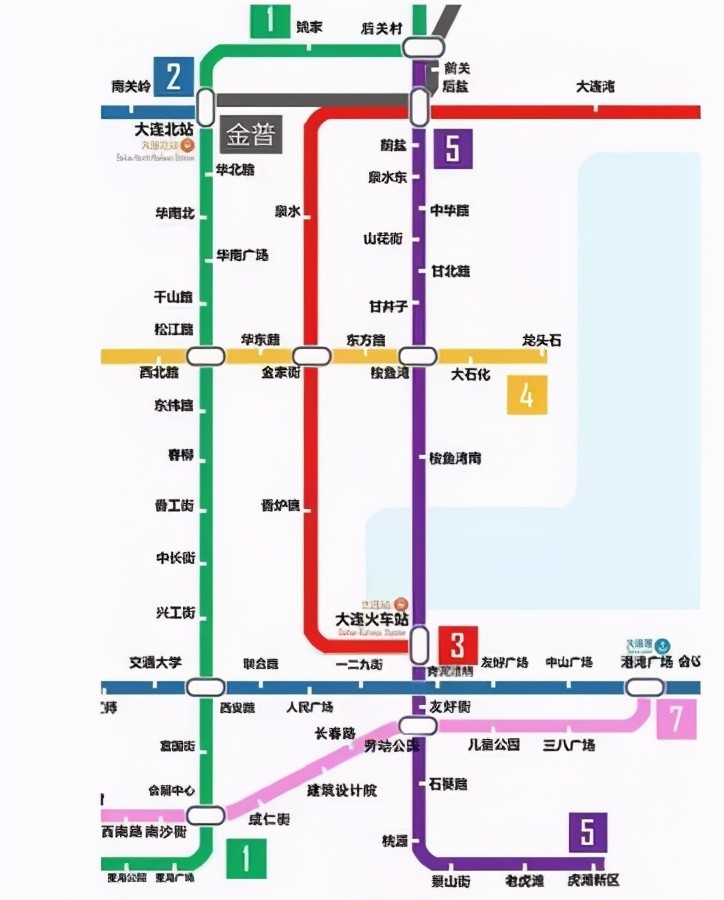 大连地铁5号线全长24.484公里,设车站18座,有7座换乘站