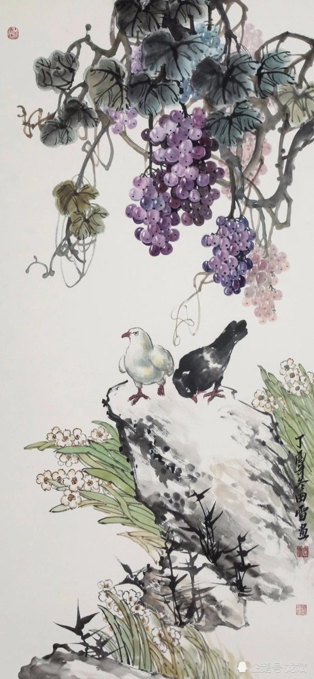 国画写意葡萄作品欣赏!