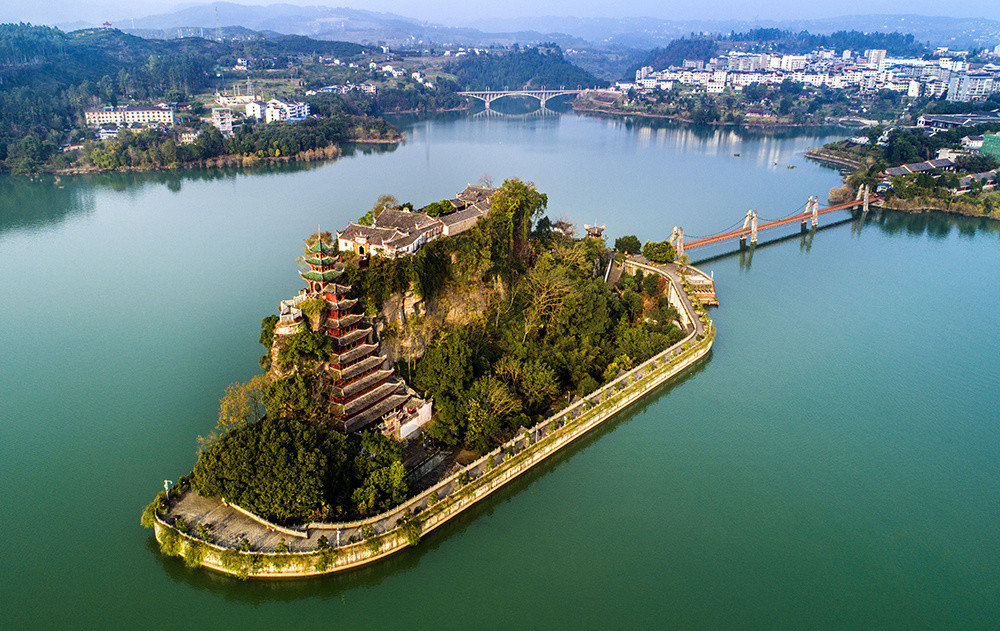 三峡库心长江盆景重庆忠县库心十二景之石宝寨景区