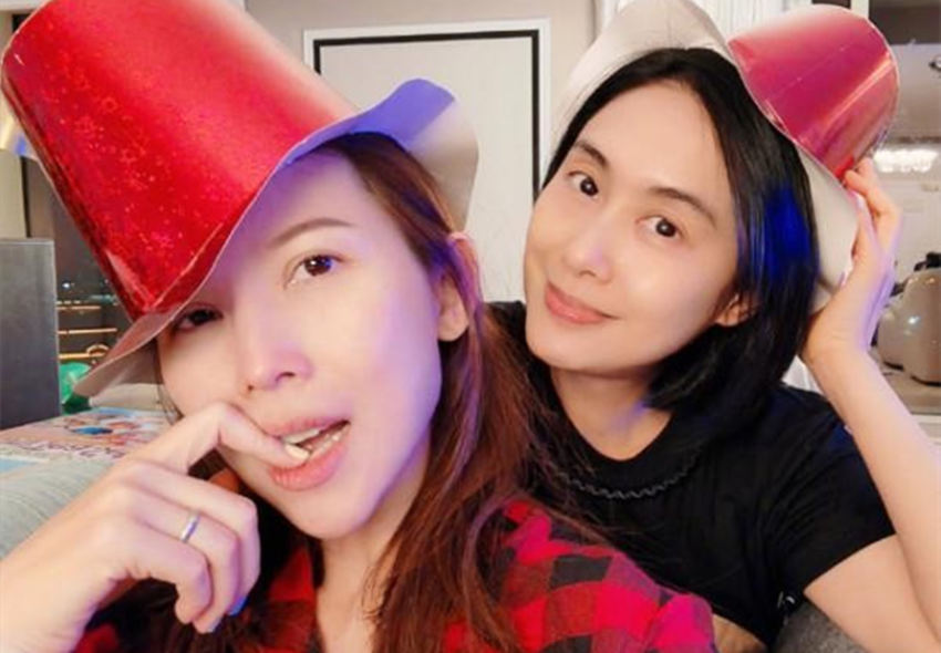 友情不老朱茵蔡少芬罕晒合照素颜怼脸照显年轻表情也太搞怪