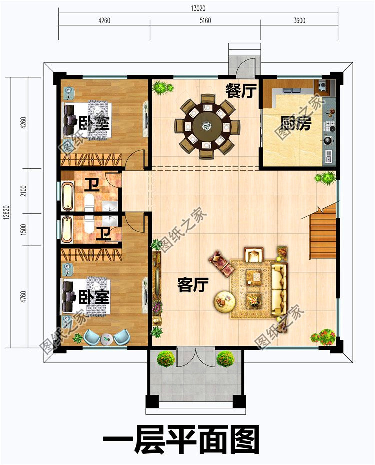 面宽13米二层楼房设计图,经典户型,这三款你最中意哪一个