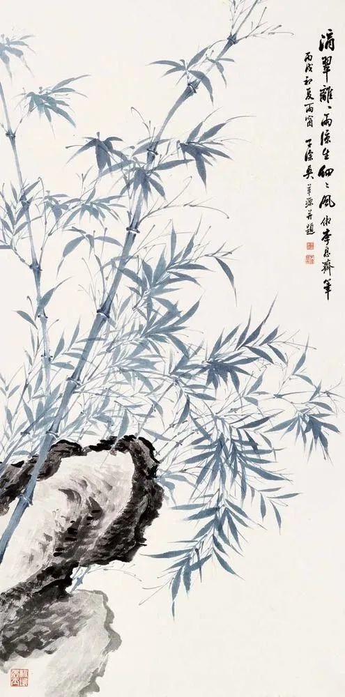 吴子深的山水竹石画作品,笔墨清秀!