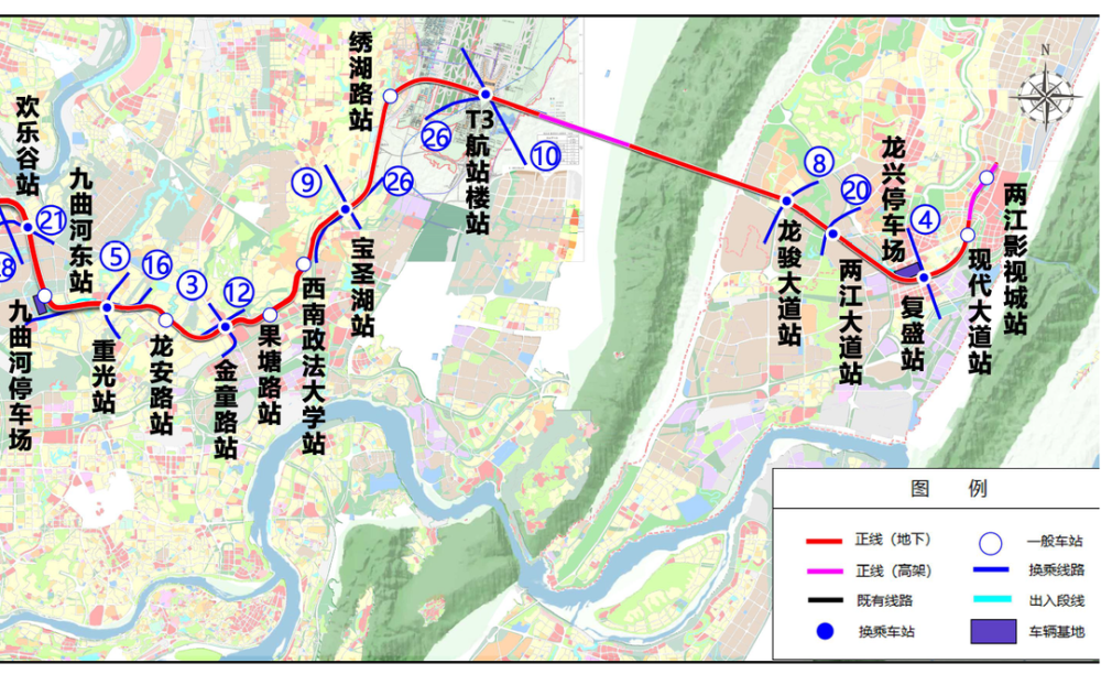 重庆轨道交通15号线一期工程线路走向