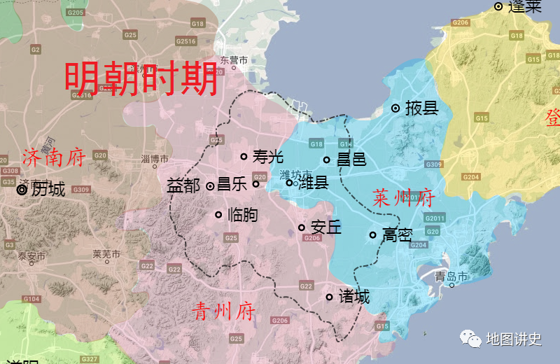 潍坊市行政区划史,高密为现存首县,青州为古代中心