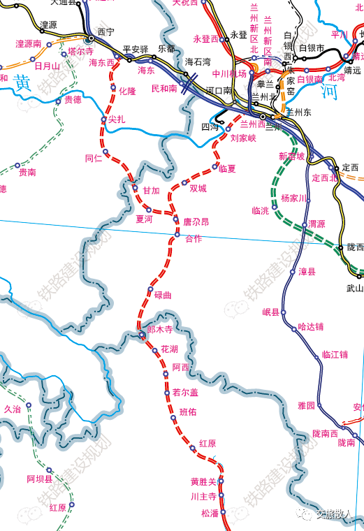青海西宁至成都(黄胜关)铁路已开工,设海东西,化隆,尖扎,同仁,甘加