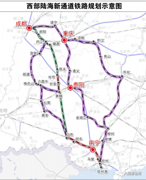 南宁至北部湾出海口(北部湾港,洋浦港);【东通道】重庆经怀化,柳州至