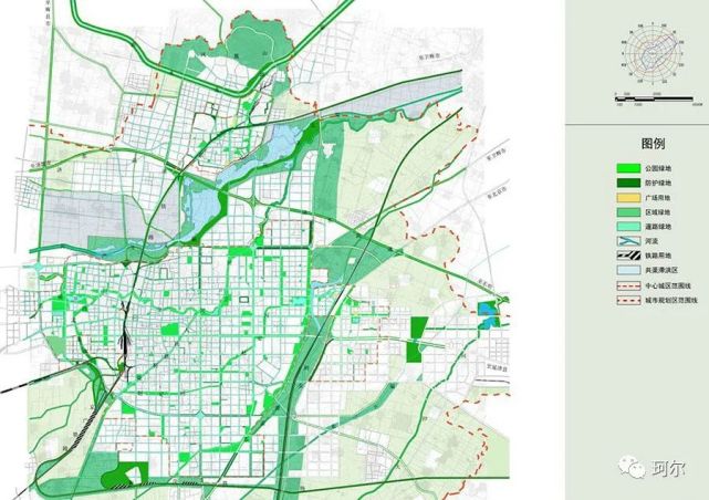新乡主城区域绿化规划示意图-来源官网