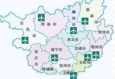 广西八大机场数量以及示意图—金城江机场被称为"山顶航母"