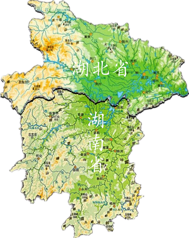 湖南湖北地理地形图