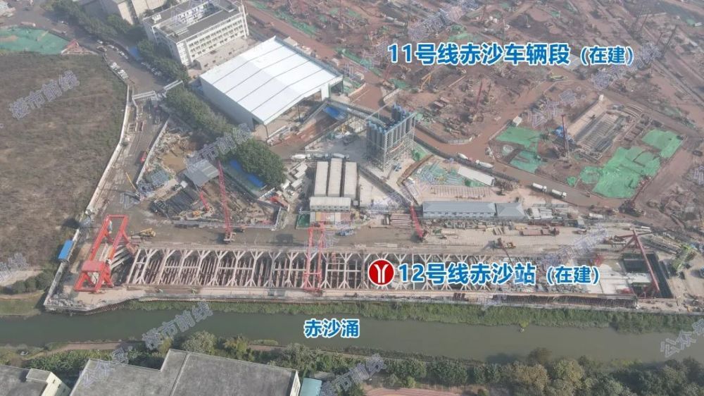 12号线将在地块内设置赤沙站,因此日后建设的项目将会是11号线车辆段