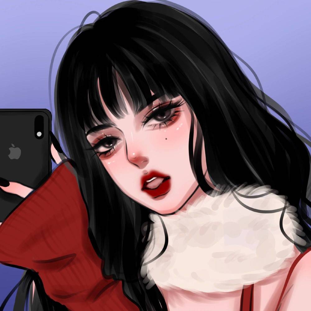 个性手绘女生头像插画头像女无水印