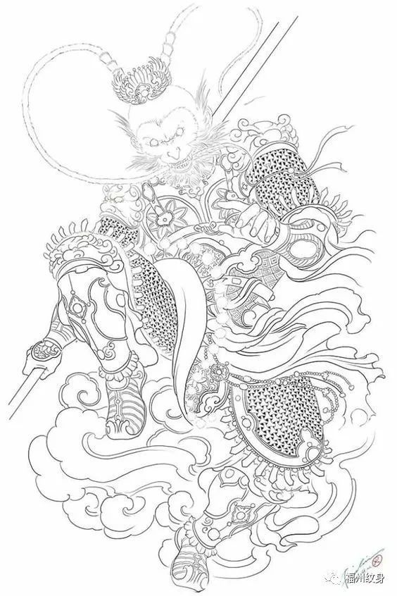 斗战胜佛纹身图稿
