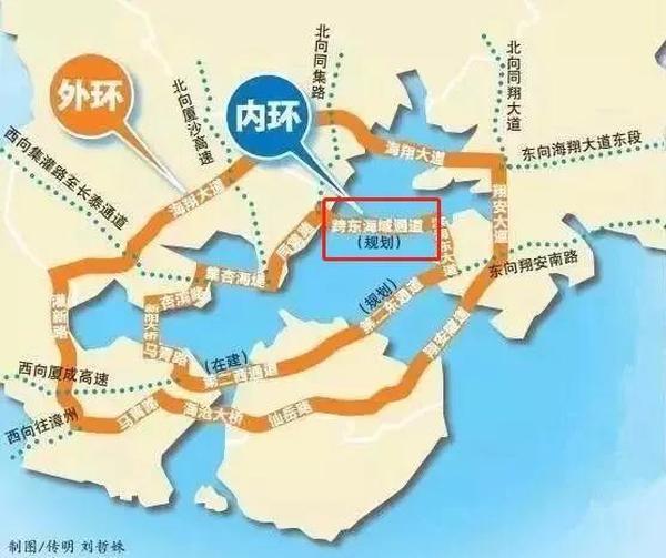 跨厦门东海域,终于溪东路互通,按城市快速路标准建设,路线全长约21