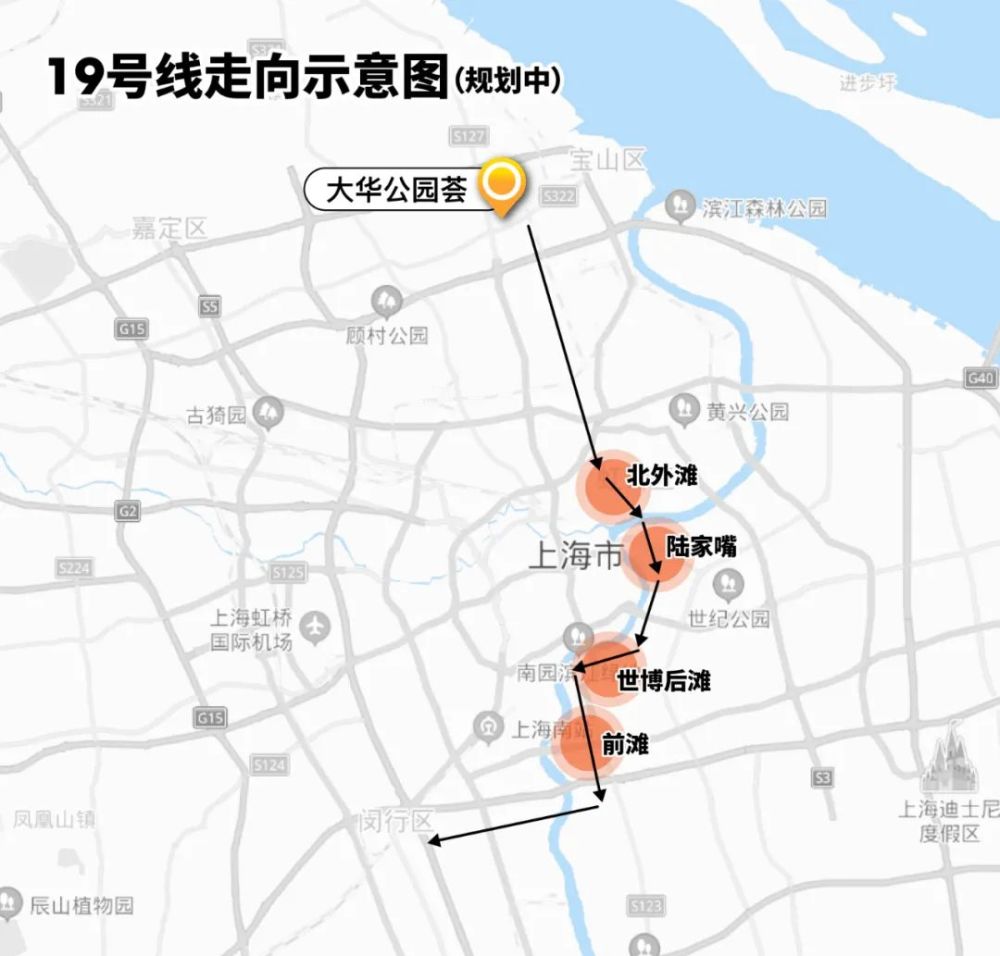 上海地铁19号线走向图,上海地铁25号线规划图 19号线的走线连通了上海黄浦江"所有的"大规模总部办公集群:北外滩