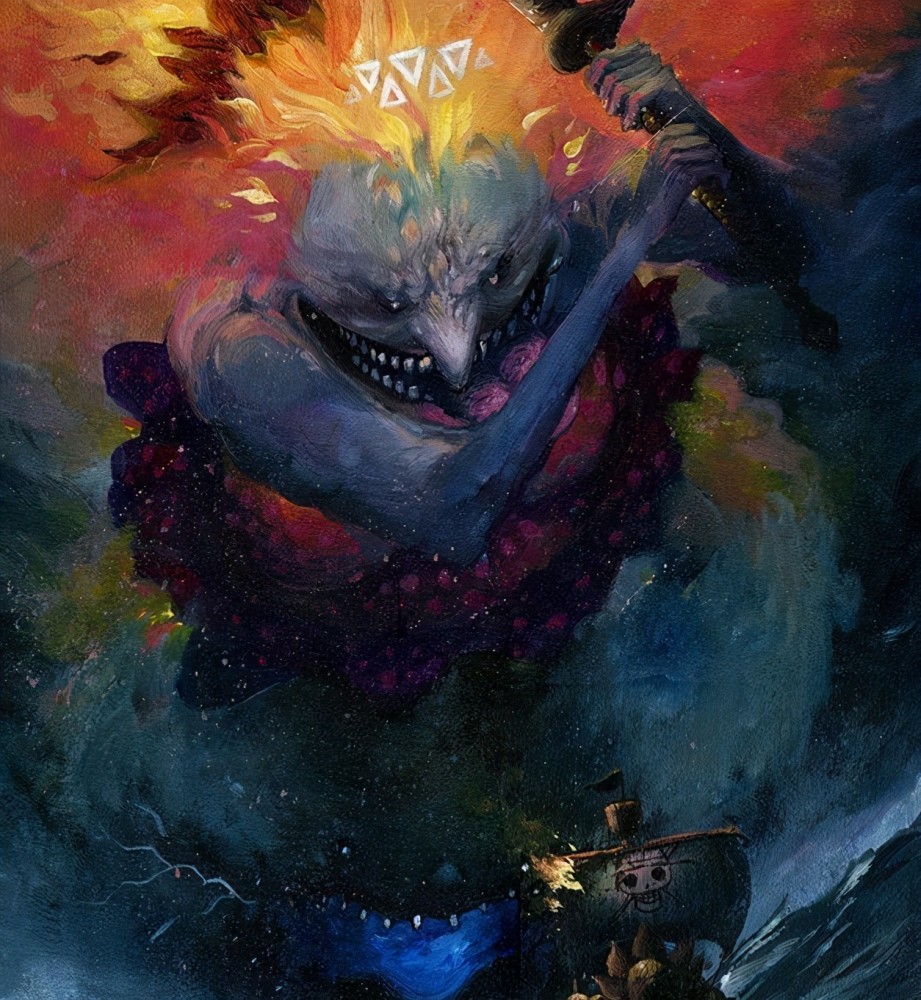 海贼王恐怖猎奇同人图路飞是个恶魔肥宅还好索隆还是帅气的
