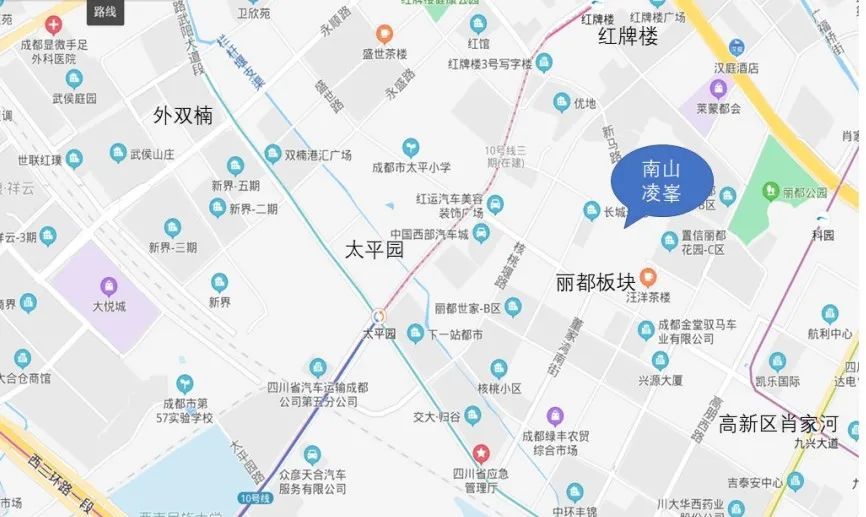 项目具体位置在武侯区长盛路66号,置信丽都花园和长城寿苑之间.