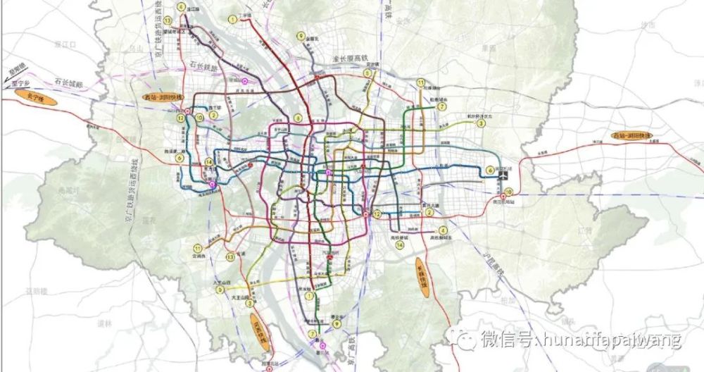 长沙最新地铁线路规划图!