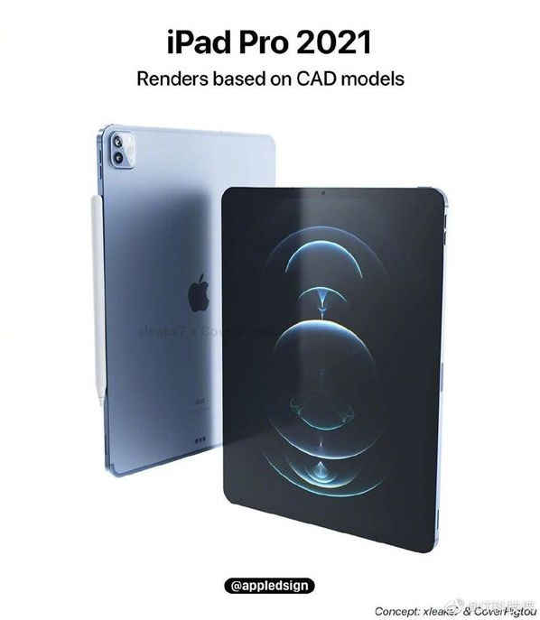 网曝新ipadpro渲染图