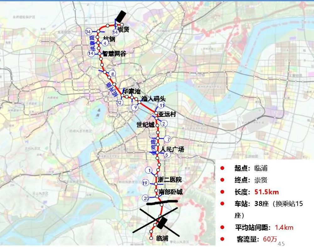 15号线规划图点评:15号线走向顺适,将崇贤,市北,南部卧城等居住板块