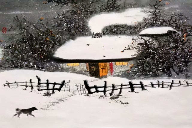 诗人白居易逢夜雪感怀苦吟而长叹夜深知雪重时闻折竹声