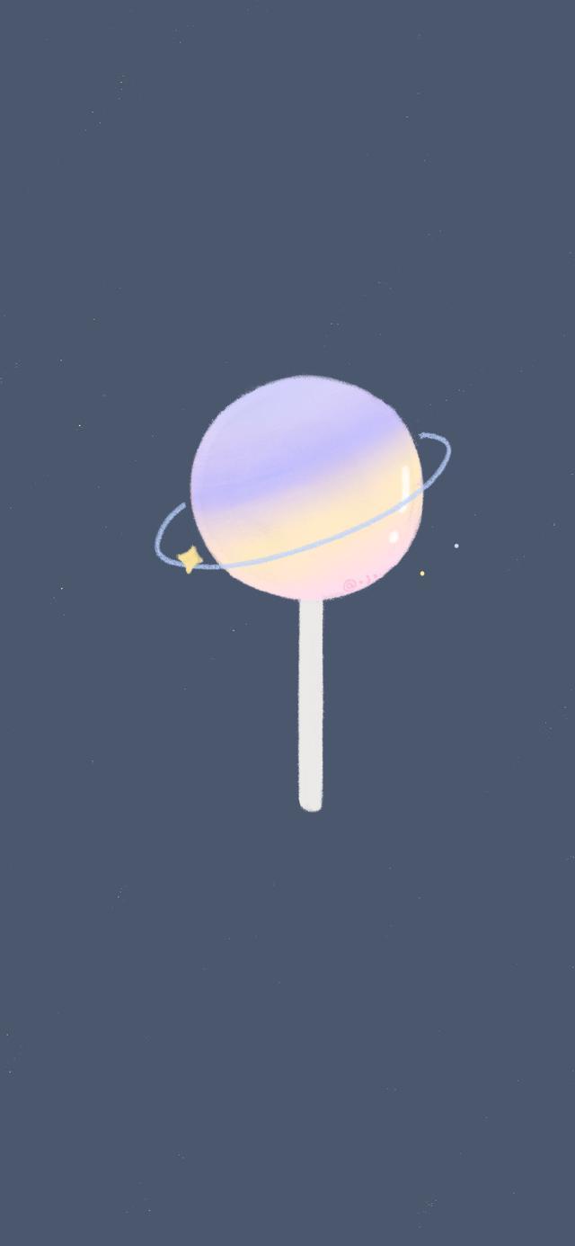 简约可爱星球插画壁纸:允许频频回头,但要记得一往无前