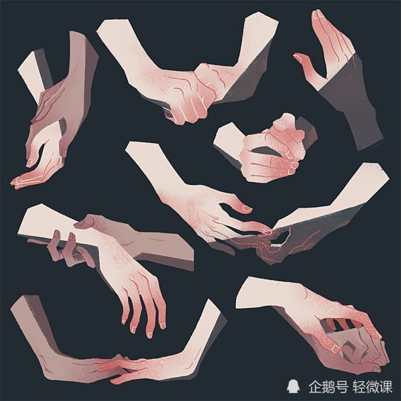 一组不是很正经的手学画画参考素材