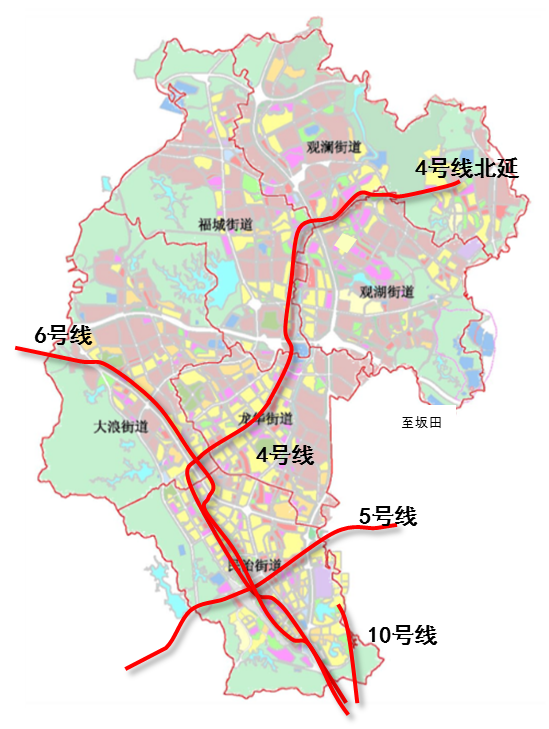 2020年,地铁6号线,10号线,4号线北延线正式开通,途径龙华的城市轨道