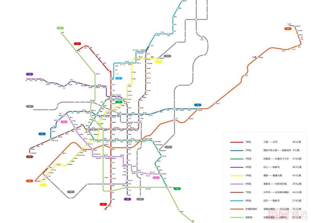 长春轨道交通规划15条线路,长春轨道交通将形成总长235公里的轨道