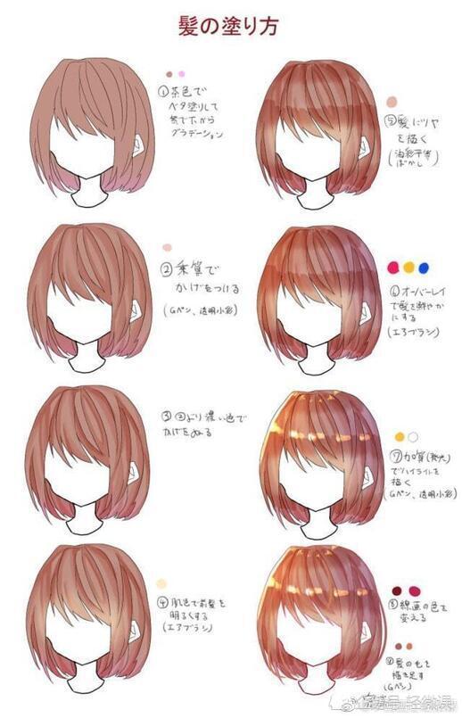 女生的各种发型绘画素材参考转发
