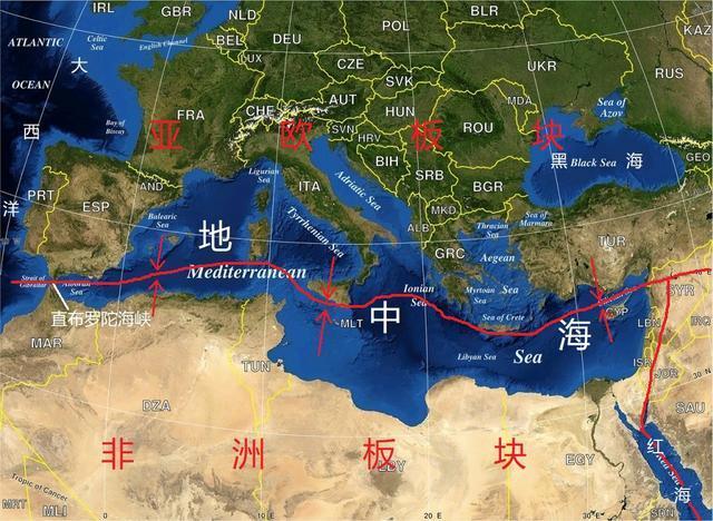地中海及板块运动情况大约在2.